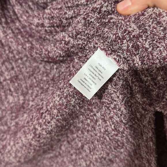 • BAREFOOT DREAMS • Montecito Cardi Heathered Plum Cozychic Lite Sweater Medium - Picture 5 of 5
